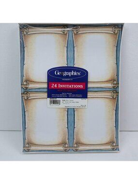 Geographics 24 Scroll Letter Blank Party Invitations 25 Envelopes 4.25"x5.5"